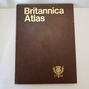 Vintage Brittanica Atlas1768 Large Book Full Color Mapping Published 1989